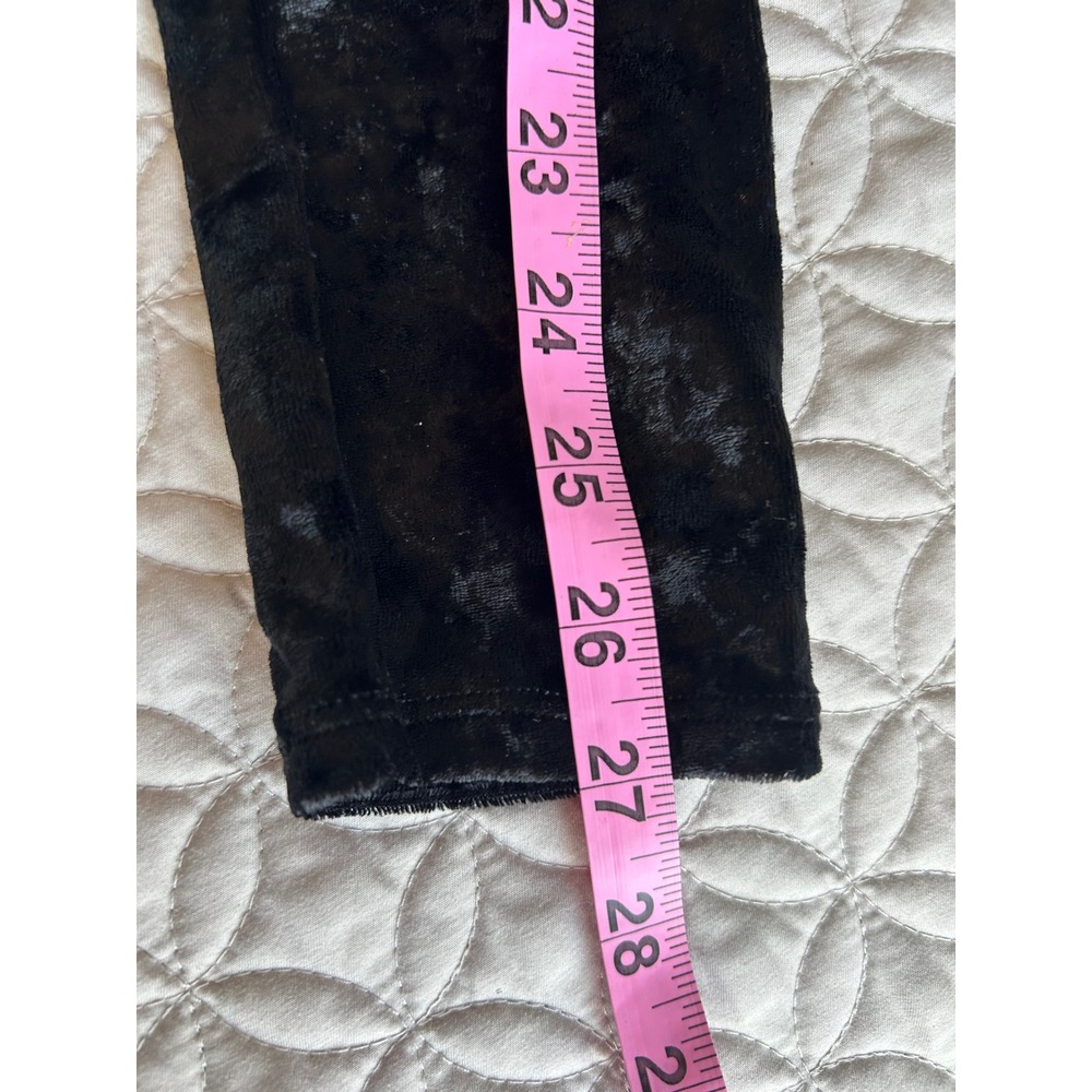 Leos Dancewear Black Crushed Velvet Vintage Leggings Womens Small Made in USA - Picture 7 of 7